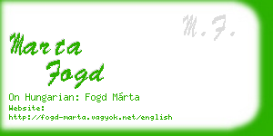 marta fogd business card